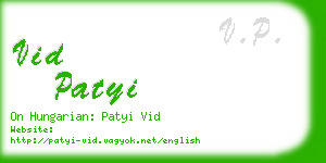vid patyi business card
